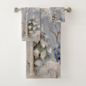 クリスマスホワイトチャーチディきらめくアスノー バスタオルセット (インサイチュ)