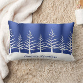 クリスマスホワイトツリーズ雪 ランバークッション (ブランケット)