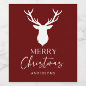 クリスマスホワイトディアレカスタマイズッド ワインラベル (シングルラベル)