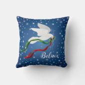 クリスマスホワイトドーブ装飾用クッション クッション (裏面)