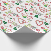クリスマスホワイトノールキャンディカネラッピング紙 ラッピングペーパー (角)