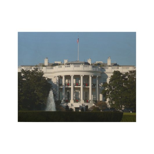 クリスマスホワイトハウスフォーホリデーズワシントンDC ウッドポスター (正面)