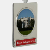 クリスマスホワイトハウスフォーホリデーズワシントンDC シルバープレートバナーオーナメント (右)
