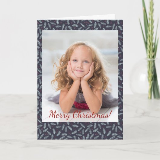 クリスマスホワイトパインの枝の羽の果実の写真 ノートカード (正面)