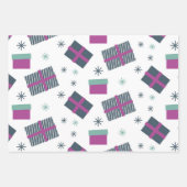 クリスマスホワイトパープルパステルシンプルおもしろい ラッピングペーパーシート (正面)