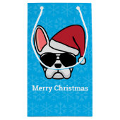 クリスマスホワイトフランスのブルドッグスモール抱き枕 スモールペーパーバッグ (裏面)