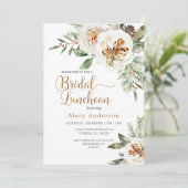 クリスマスホワイトフローラブライダルルンチョン 招待状 (スタンド正面)