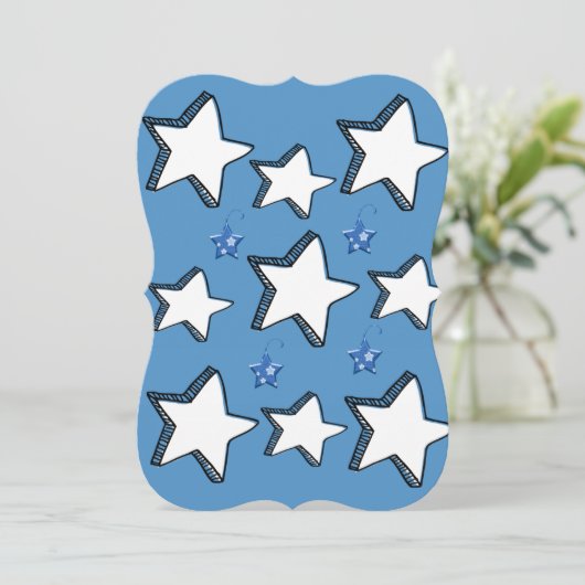 クリスマスホワイトブルースターフラットグリーティングカード カード (スタンド正面)