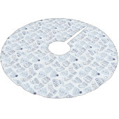 クリスマスホワイトブルー編み冬衣服 ブラッシュドポリエステルツリースカート (アングル)