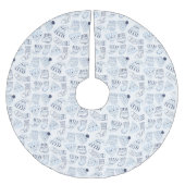 クリスマスホワイトブルー編み冬衣服 ブラッシュドポリエステルツリースカート (正面)