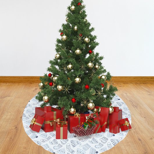 クリスマスホワイトブルー編み冬衣服 ブラッシュドポリエステルツリースカート