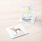 クリスマスホワイトペパーミントシカ ペーパーコースター (インサイチュ)