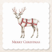 クリスマスホワイトペパーミントシカ ペーパーコースター (正面)