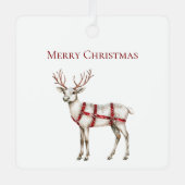 クリスマスホワイトペパーミントシカ メタルオーナメント (正面)