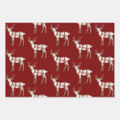 クリスマスホワイトペパーミントシカ ラッピングペーパーシート (正面2)