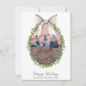 クリスマスホワイトボウコケットリース写真 シーズンカード (正面)