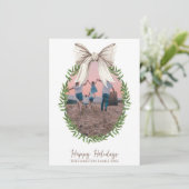 クリスマスホワイトボウコケットリース写真 シーズンカード (スタンド正面)