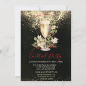 クリスマスホワイトポインセチアHolly Berryクリスマス 招待状 (正面)