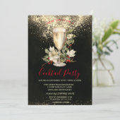 クリスマスホワイトポインセチアHolly Berryクリスマス 招待状 (スタンド正面)