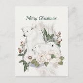 クリスマスホワイトポーラーがフローラの水色を保持 シーズンポストカード (正面)