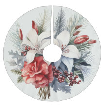 クリスマスホワイトレッドフラワーホリデーエレガント