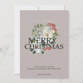 クリスマスホワイトローズパーソナライズされた花 シーズンカード (正面)