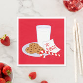 クリスマスホワイト標準ナプキン/クッキーとミルク スタンダードランチョンナプキン (インサイチュ)