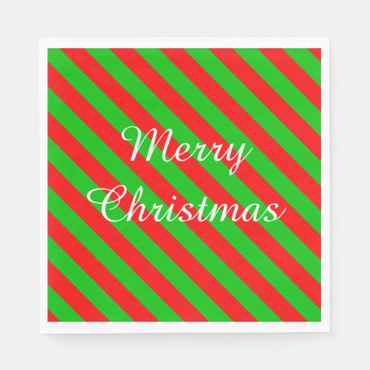 クリスマスホワイト標準ナプキン/緑と赤 スタンダードランチョンナプキン (正面)