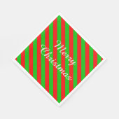 クリスマスホワイト標準ナプキン/緑と赤 スタンダードランチョンナプキン (角)