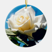 クリスマスホワイト祝ローズ – 's Life セラミックオーナメント (正面)