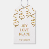 クリスマスホワイト金ゴールド ギフトタグ (正面)