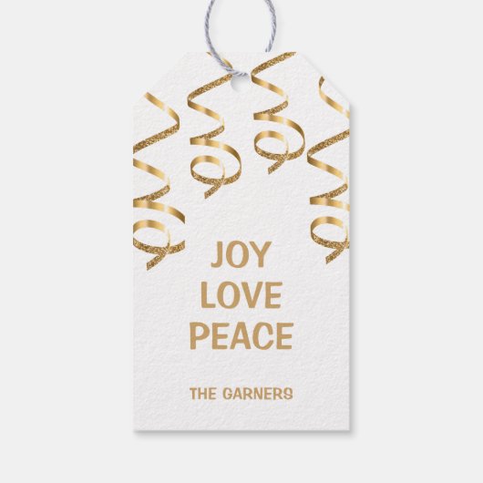 クリスマスホワイト金ゴールド ギフトタグ (裏面)