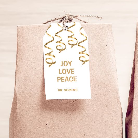 クリスマスホワイト金ゴールド ギフトタグ