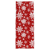 クリスマスホワイト雪片シームレスパターン ワインギフトバッグ (裏面)