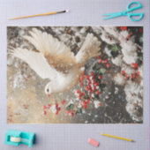 クリスマスホワイト鳩 薄葉紙 (クラフト)