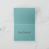 クリスマスホワイト&アクアスノーフレークonティール(緑がかった色)写真 ノートカード (内部)