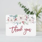 クリスマスホワイト·ポインセチア·サンキューカード サンキューカード (スタンド正面)