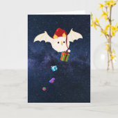 クリスマスホンジュラスホワイトこうもり カード (黄色い花)