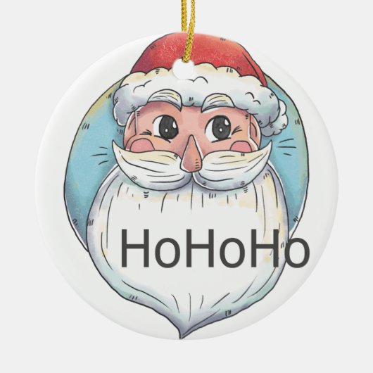 クリスマスホーサンタクロース セラミックオーナメント (正面)