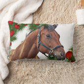 クリスマスホースかわいいポニーエクストリアウマ科のン ランバークッション (ブランケット)