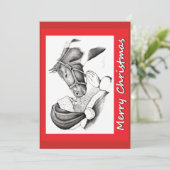 クリスマスホースとサンタクロース シーズンカード (スタンド正面)