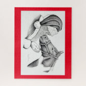 クリスマスホースとサンタクロース ジグソーパズル (縦)