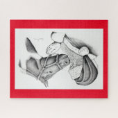 クリスマスホースとサンタクロース ジグソーパズル (横)