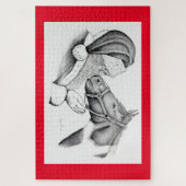 クリスマスホースとサンタクロース ジグソーパズル (縦)