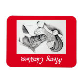 クリスマスホースとサンタクロース マグネット (横)