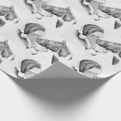 クリスマスホースとサンタクロース ラッピングペーパー (角)