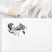 クリスマスホースとサンタクロース ラベル (インサイチュ)