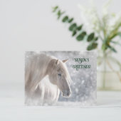 クリスマスホースと雪はがき シーズンポストカード (スタンド正面)