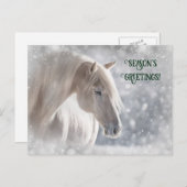 クリスマスホースと雪はがき シーズンポストカード (正面/裏面)