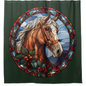 クリスマスホースのシャワーカーテン シャワーカーテン (正面)